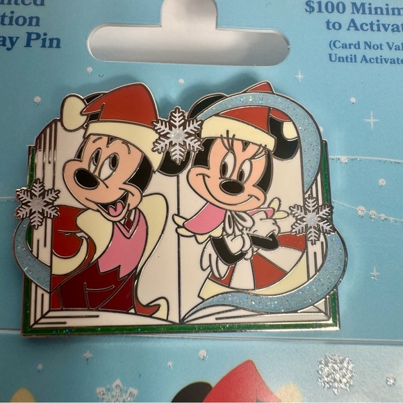 NWT. Disney Pin + Gift Card With Pin - Holiday 2023 Mickey And Minnie. LE 4000 - Picture 3 of 10
